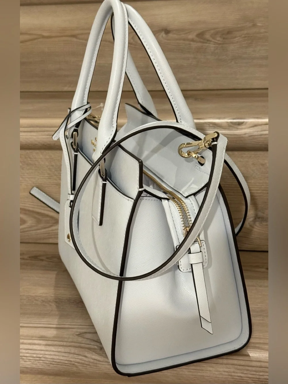 KATE SPADE Medium Cameron Satchel - Pale Sapphire Saffiano Leather - Gold HW NEW